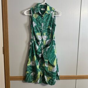 UNTUCKit Green Leaf Print Dress Size 2